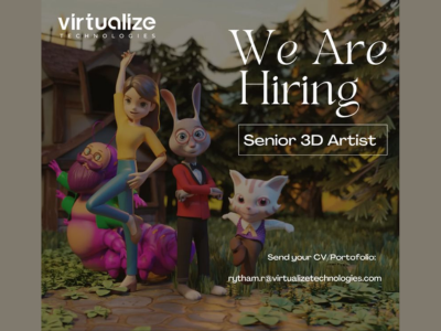 Senior 3D Artist required at Virtualize Technologies