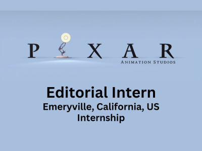 Editorial Intern required at Pixar Animation Studios