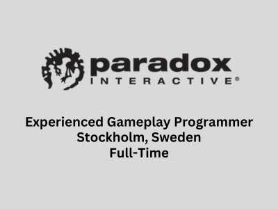 Paradox Studio is hiring Experienced Gameplay Programmer