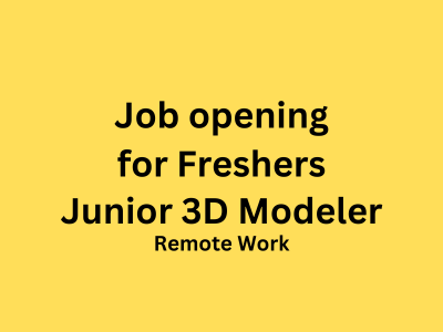 Remote job opening for Junior 3D Modeler