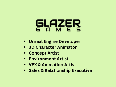 Glazer Games is hiring for full-time and freelance roles
