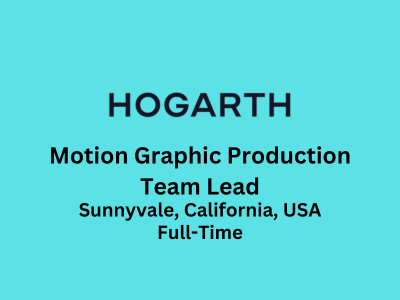 Hogarth is a hiring Motion Graphic Production Team Lead