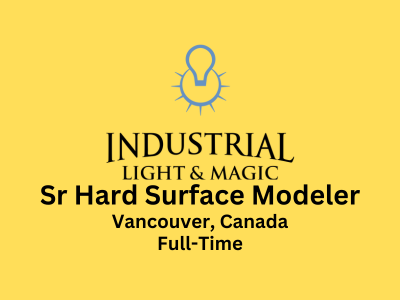 Industrial Light & Magic is hiring Senior Hard Surface Modeler