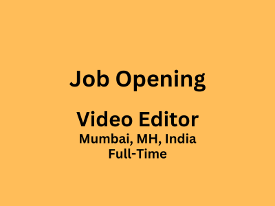 Job opening for Video Editor – YouTube & Social Media