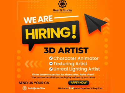 Reel 9 Studio is hiring for 3D Artists