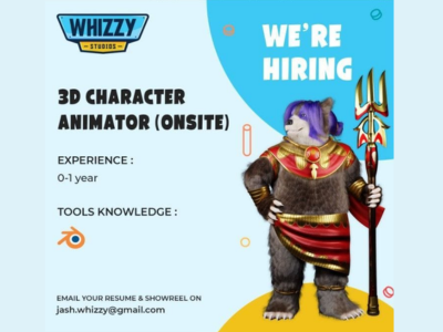 3D Character Animators required at Whizzy Studios