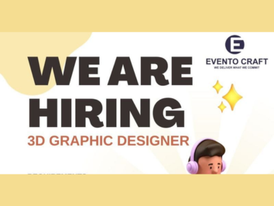 3D Graphic Designer required at Evento Craft