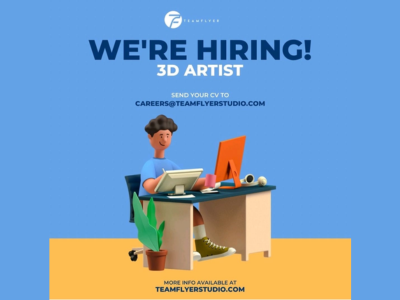 Freelance 3D Artists are required at Teamflyer Studio
