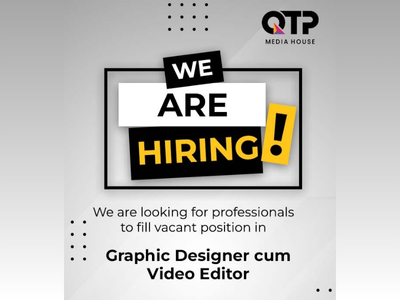 Job opening for Graphic Designer cum Video Editor
