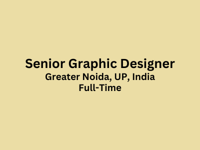 Full-Time job opening for Senior Graphic Designer