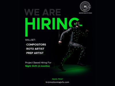 Hiring is open at MOTION MAJIX FX STUDIO