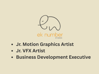 Multiple job openings at Ek Number Studios