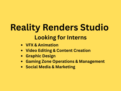 Reality Renders Studio is looking for creative Interns