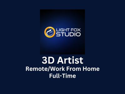 Remote job opening for 3D Artist at Light Fox Studio