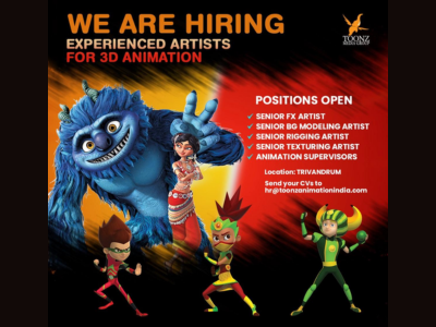 Toonz Media Group is looking for experienced artists