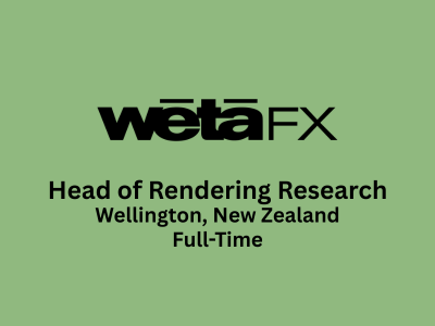 Head of Rendering Research required at Wētā FX