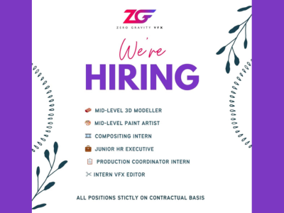Multiple job openings at Zero Gravity VFX