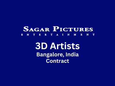 Sagar Pictures Entertainment is looking for 3D Artists