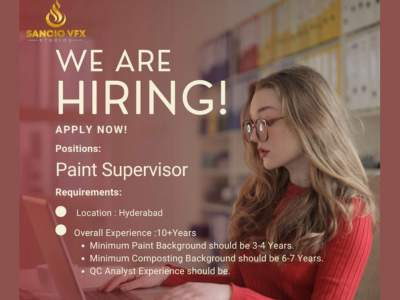Sancio VFX Studios is hiring VFX Paint Supervisor