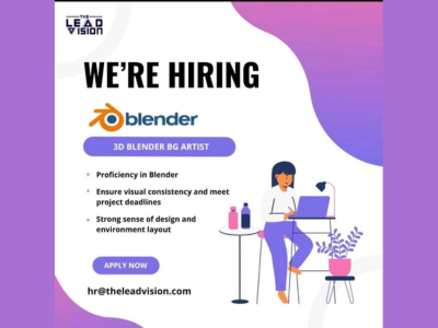 The Lead Vision is looking for 3D Blender BG Artist