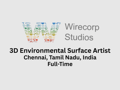 Wirecorp Studios is hiring 3D Environmental Hard Surface Artist