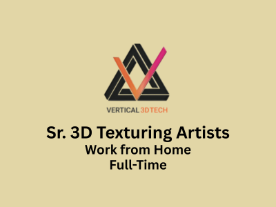 Work From Home job opening for Sr. 3D Texturing Artists