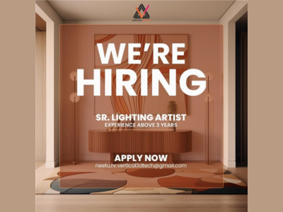 Vertical 3D Tech is looking for a Senior 3D Lighting Artist