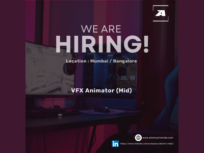 Atomic Arts is hiring a VFX Animator