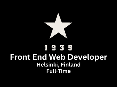 Front End Web Developer required at 1939 Games