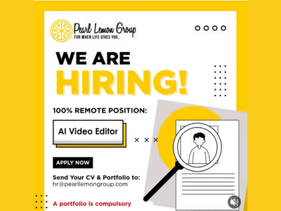 Remote job for AI Video Editor at Pearl Lemon Group