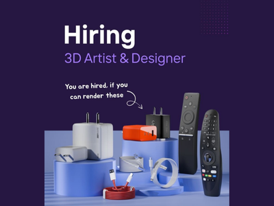 3D Artist and Graphic Designer required at Shftx