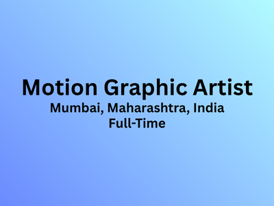 Job opening for Motion Graphic Artist