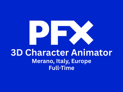 PFX Studios is hiring a 3D Character Animator