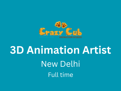 3D Animator Jobs Delhi