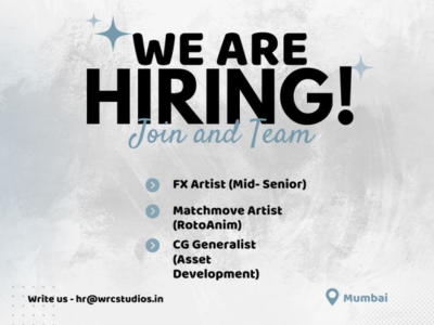 WRC STUDIOS Mumbai is hiring