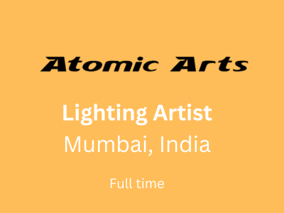 lighting artist job atomic arts