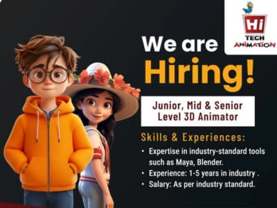 Hi Tech Animation hiring Animators