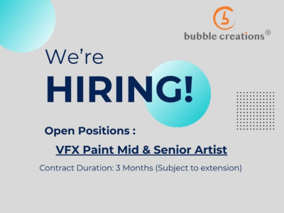 Bubble Creations hiring VFX Paint Artists
