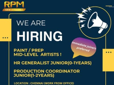 Paint Prep Artist Job Chennai VFX